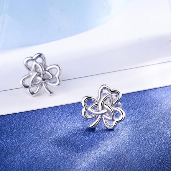 Sterling Silver Celtic Knot Stud Earrings for Women Girls Irish Jewelry 6-10mm - Picture 8 of 9